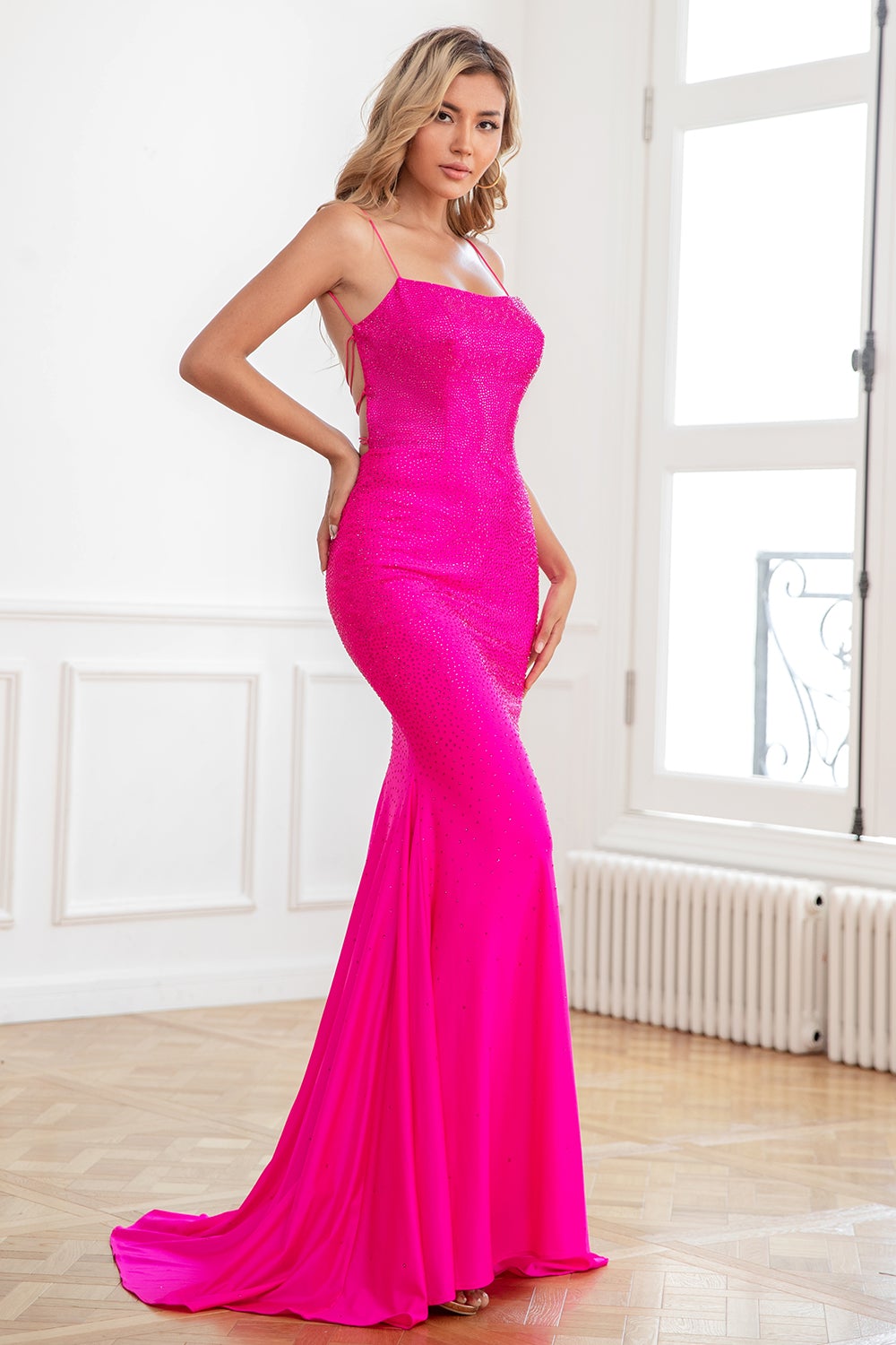 prom dresses hot pink